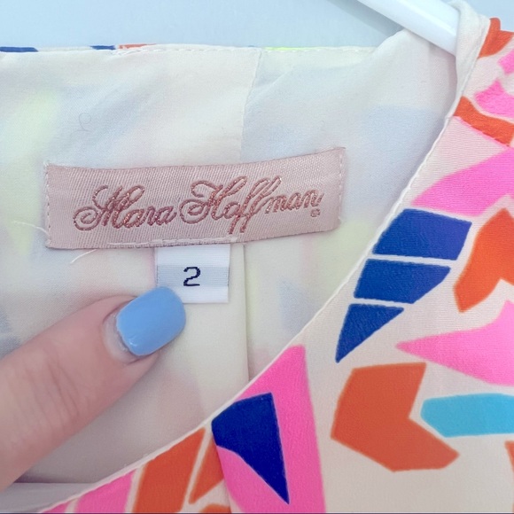 Mara Hoffman Aloha Stone Neon Multicolor Shift Sleeveless Mini Dress - Picture 5 of 8